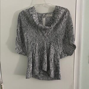 Balenciaga Black and White Striped Blouse